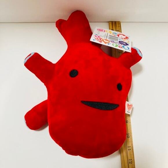 I Heart Guts Red Heart Plushie I Got The Beat! Plush Organ Stuffed Toy Pillow - Picture 5 of 5